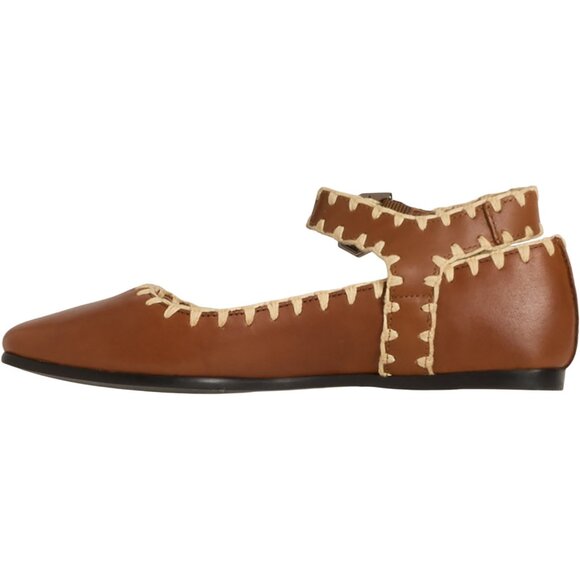 NEW Free People Crochet Mystic Mary Jane Flats - Leather in natural1125 4s2 - Picture 4 of 11